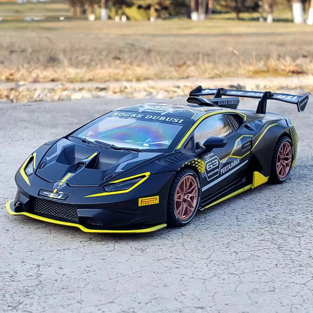 1:32 Huracan ST EVO SCV12 Alloy Sports Cars Diecast Toys Models Sound Light Pull Back Doors Opened Vehices Childs Birthday Gifts