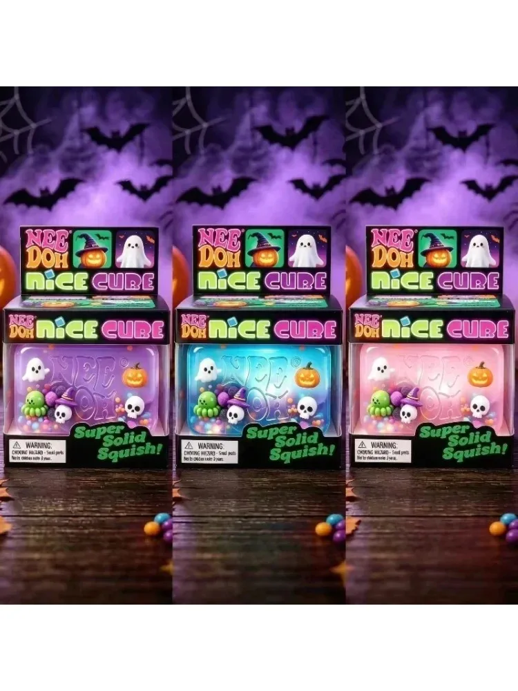 .NeeDoh Halloween Spinnen-Kürbis Weiches Quetschbares Sensorisches Fidget-Spielzeug Anti-Angst Stressabbau Entspannungsgeschenk Feiertagsgeschenk