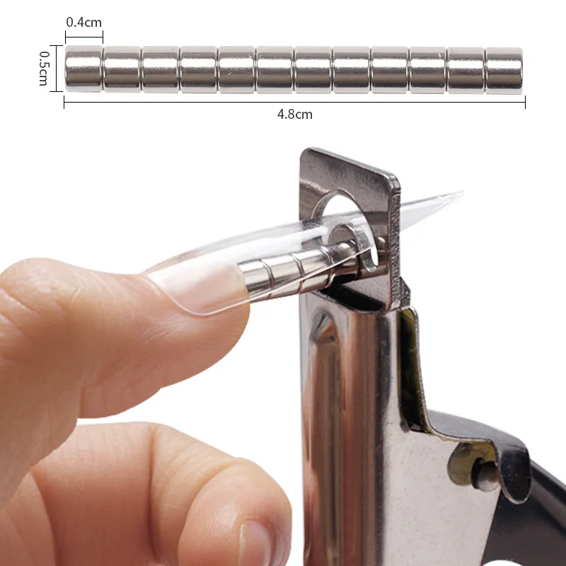 Caja de imanes redondos pequeños para uñas, cortaúñas de uñas profesionales, cortadores de bordes de puntas postizas, herramientas de manicura con imán de punta, 24/12 unids/lote