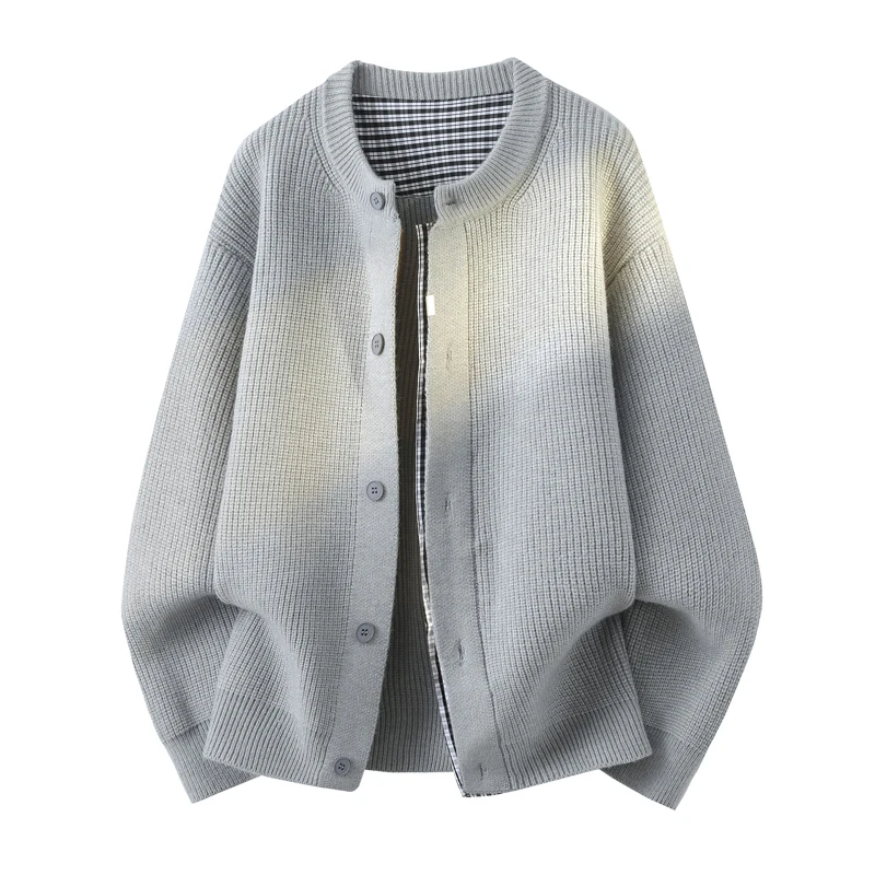 

Мужской вязаный кардиган свободного кроя, осенняя новинка, шерстяной свитер премиум-класса, простой корейский стиль