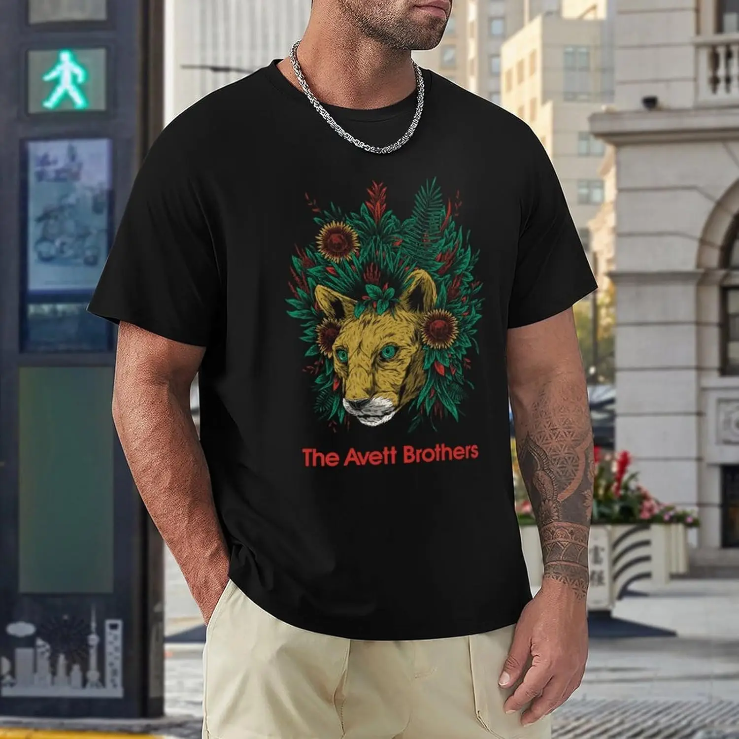 The Rock Avett Music Brothers Band T Shirt Men's Novelty Tee Cotton Loose Short Sleeves Tshirt