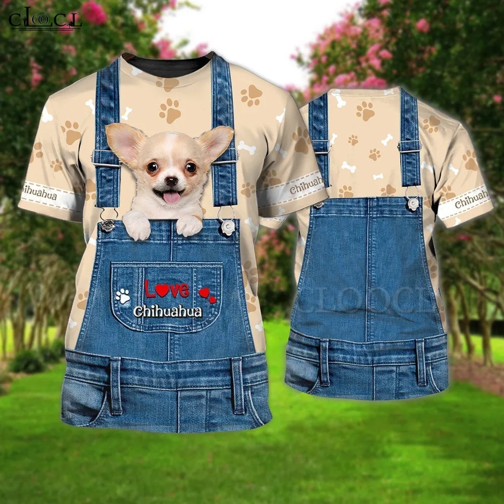 HX  Love Animals T-Shirts 3D Graphic Cavalier King Charles Spaniel Overalls Tops Casual Tees Men Clothing Dropshipping