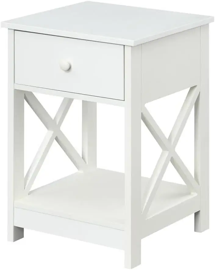 

Приставной столик Oxford с 1 ящиком и полкой, белый