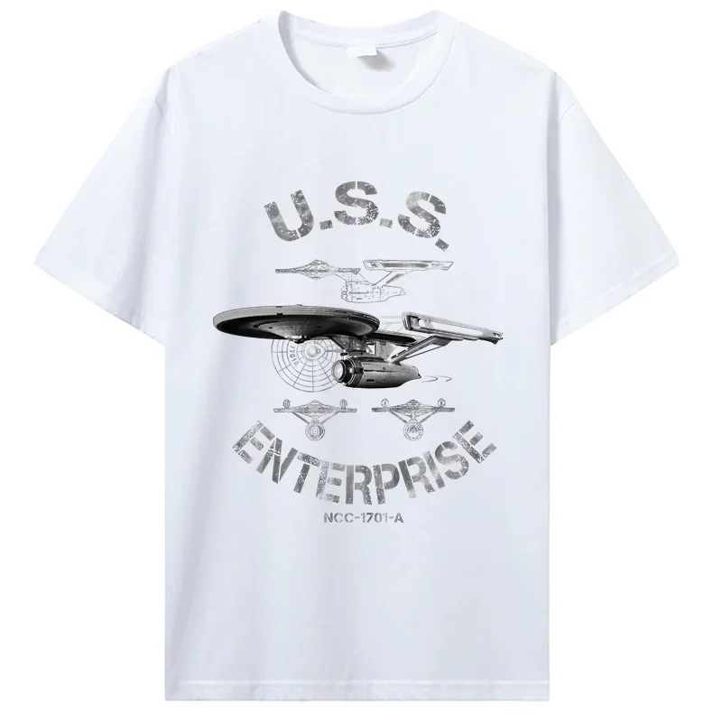 T Shirt men Uss Enterprise Voyager Spock Raumschiff Sci Fi Retro Planet tees tshirt harajuku image 5