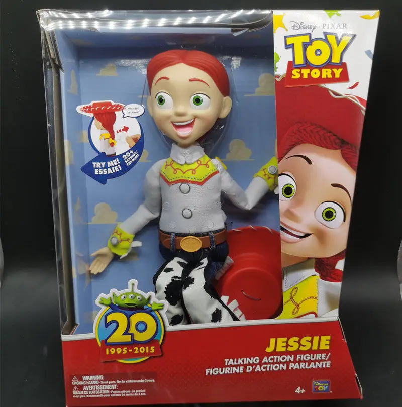 Disney Toy Story 20e anniversaire Woody Sheriff Cowboy Jessie tire des lignes pour parler interactif Anime Figure poupée ornement ToyGift
