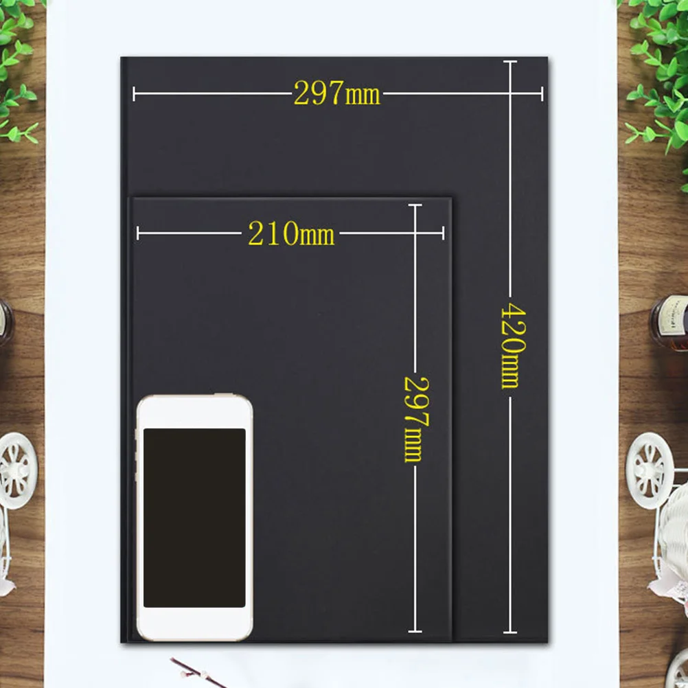 

100 Pcs A4 Black Thickened Kraft Paper Paperboard Cardboard Blank DIY Painting Drawing Paper Black (200gsm)