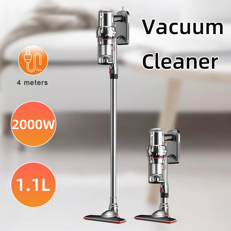 2000W Portable Vacuum Cleaner,Household Multifunctional Vertical Handheld Wired Sweeping Machine,Silver