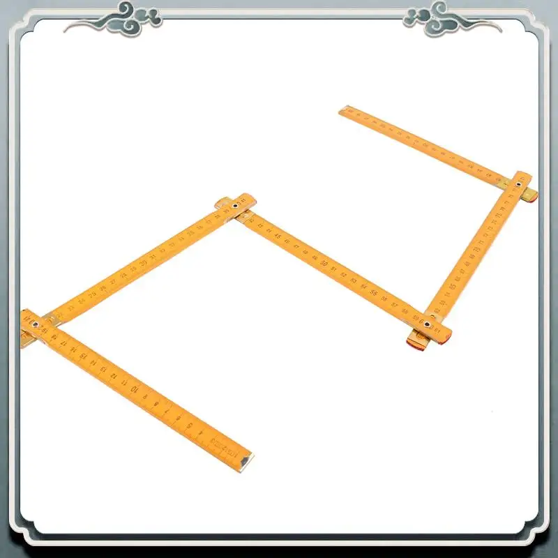 ABIJ-5X Portable Carpenter Wooden Folding Ruler 100Cm/39Inch