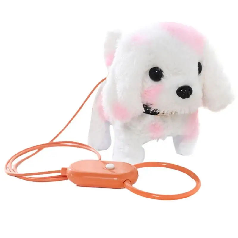 Cani giocattolo che camminano e abbaia Cane che camminano Pelliccia-animali domestici reali Animali di peluche realistici Cane purring Cane giocattolo di peluche per bambini