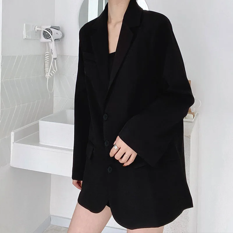 Blazer Donna Estate Abito da donna Doppio strato Vestibilità ampia Stile occidentale Oro Premium Protezione solare a tre bottoni Distintivo Fine Slash