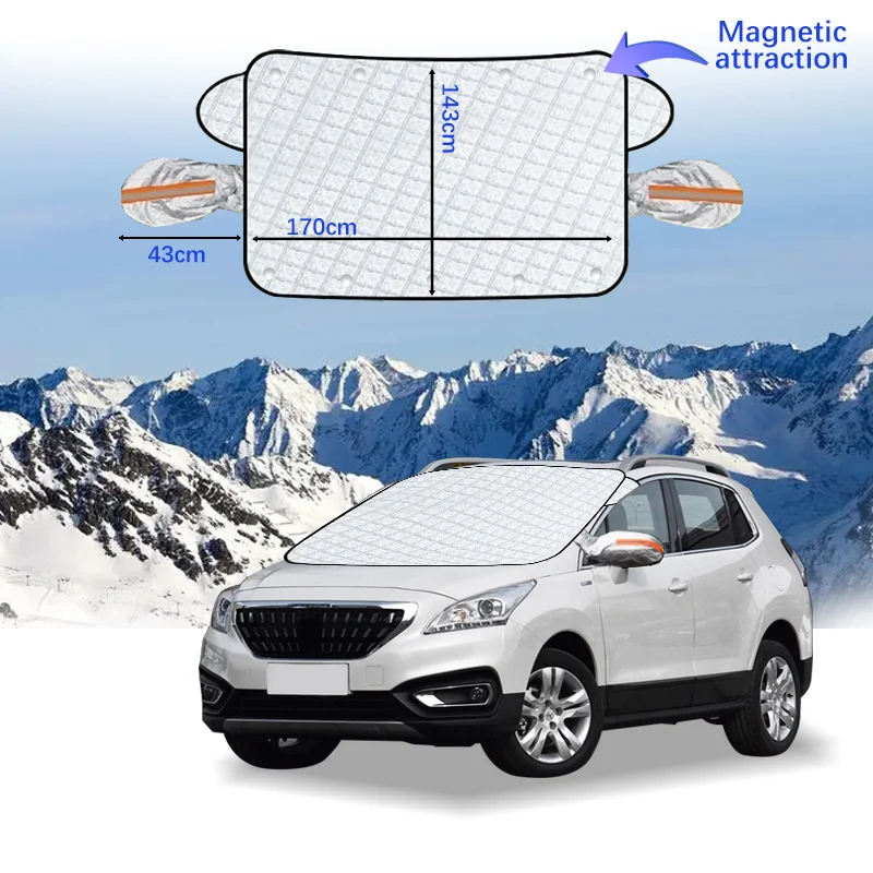 Magnetic Car Windshield Snow Cover Winter Ice-Frost Guard Sun Shade Protector For Peugeot 3008 2013-2019 Exterior Accessories