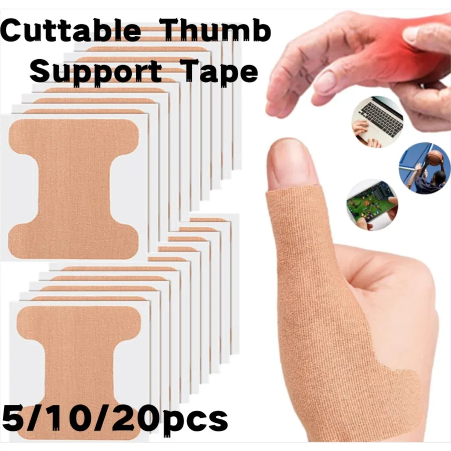 5-20pcs Cuttable Thumb Support Tape Self Adhesive Toe Kinesiology Patches Finger Protection Tape Tenosynovitis Relief & Support