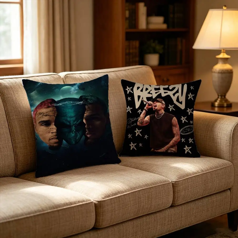 

C-Chris Brown A-American Rapper Pillow Case Cushion Cover Throw Pillow Case For Car Sofa