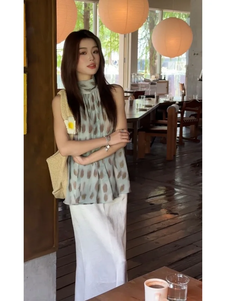 Summer 2026 High Waist Draped Satin White Straight Cut Half Skirt Women Slimming Elegant Style Korean Gentle Wind Skirt