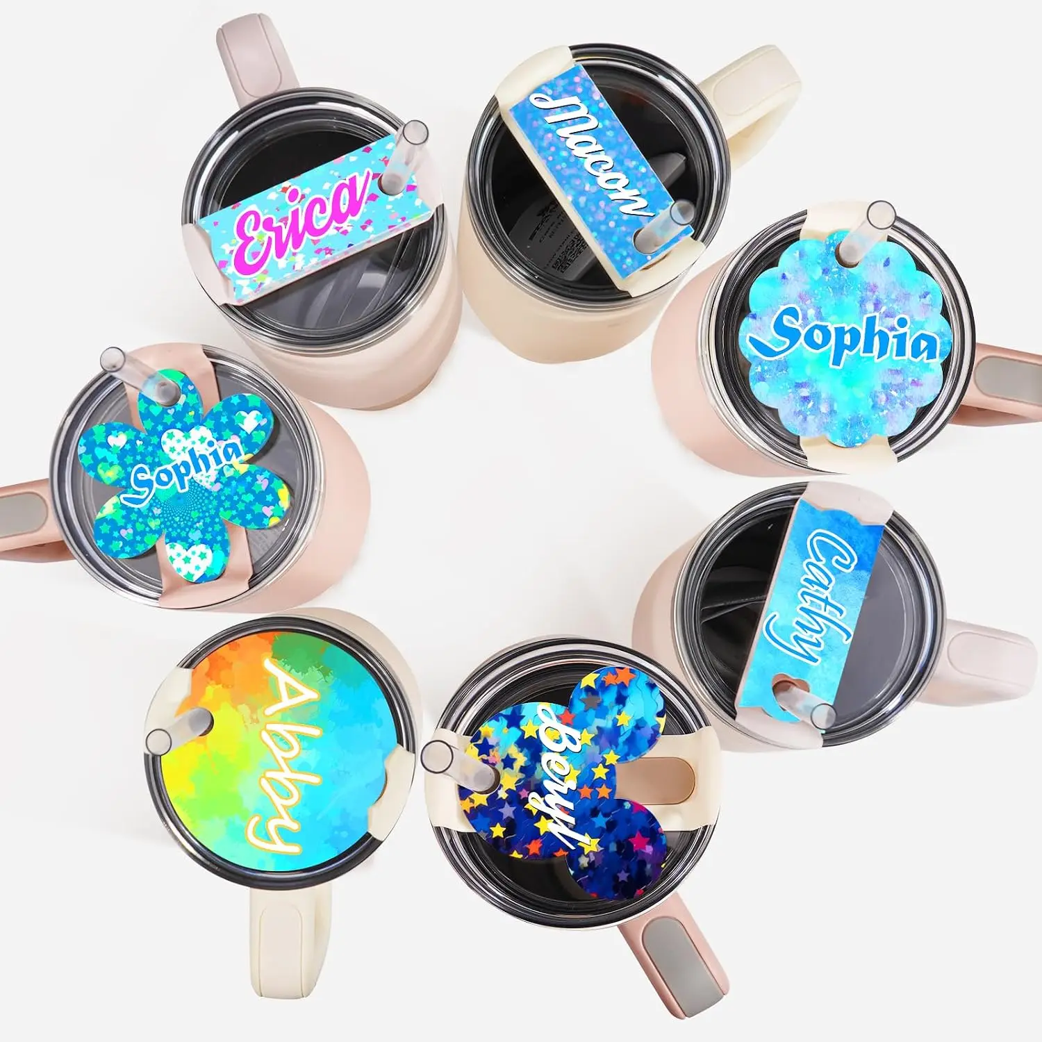 30 pcs Sublimation Acrylic Name Plate Blanks 40oz Tumbler Topper Personalized Name Tag for Customized Stanley
