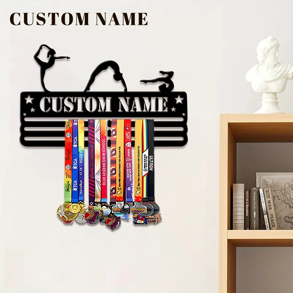 1pc Custom Dance Metal Medal Hanger Holder,Personalized Football Number Medal Display Rack for Sports Awards,Home Decor Gift