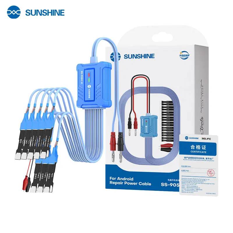 

Кабель питания SUNSHINE SS-905H SE для ремонта iPhone Android с инструментами для активации активации и идентификации батареи