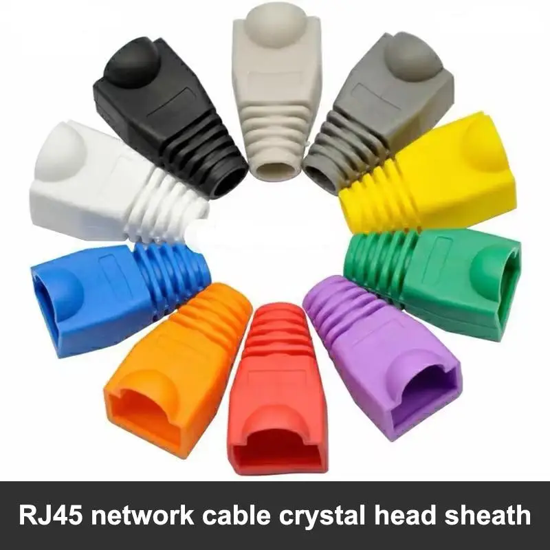 50/100Pcs RJ45 Cable Connector Plug Cover Ethernet Network Cable Connector Plugs Strain Relief Boots