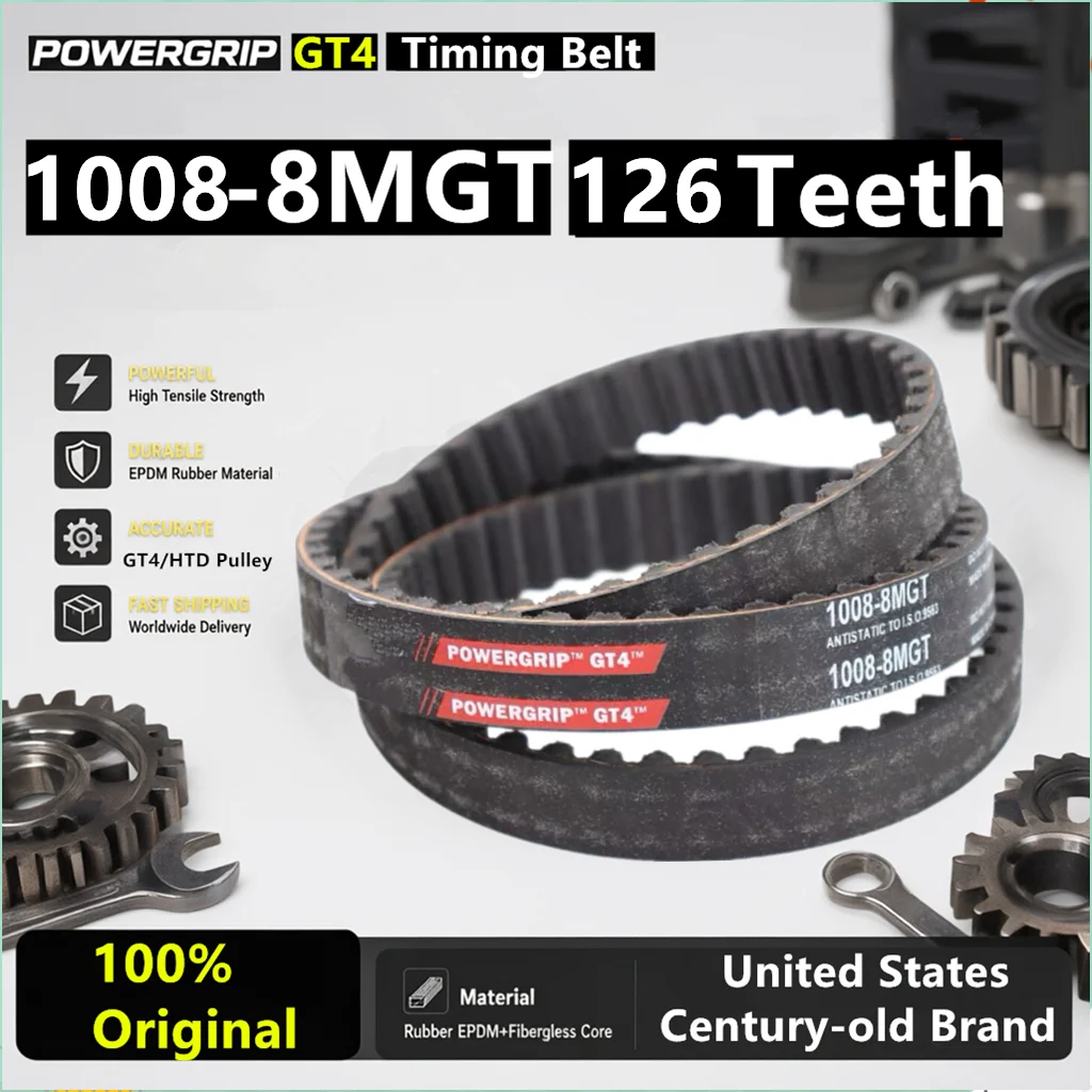 PowerGrip GT4 1008-8MGT 126 Teeth Arc Teeth Timing Belt 3D Printer CNC Machine Textile Machine Fan Belt Replacement for GT3/GT2
