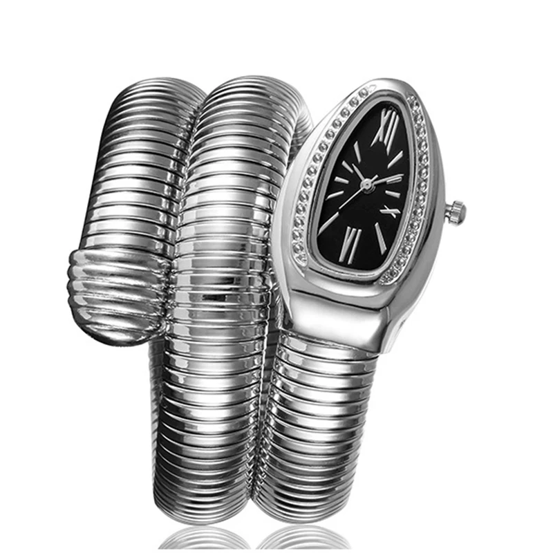 

Змеиные часы, женские часы, модные часы-браслет в форме змеи для повседневной работы, женские часы