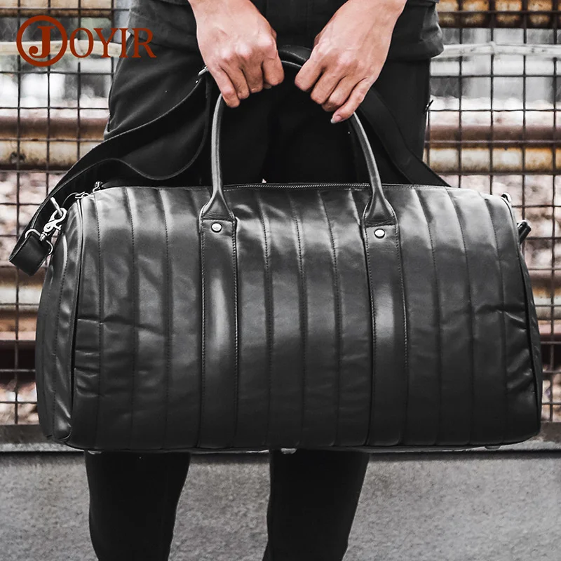 New fashion leather retro duffel bag folding gym bag leisure shoulder bag carrying on luggage bag large men's travel bags