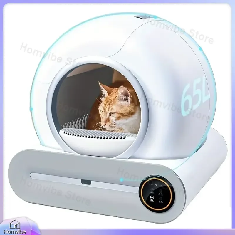 Automatic Self Cleaning Cat Litter Box with App Control Smart Deodorizing Function Safety Protection Lightweight Easy to