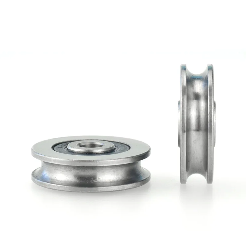 1Pc stainless steel U-groove pulley steel wire rope wheel bearing rust-proof waterproof stainless steel non-304