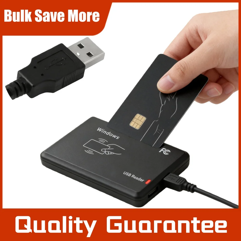 RFID IC Card Reader 13.56MHz Access Control Encrypted Programmer with LED Indicator/Buzzer Compatible for Windows Linux MacOS