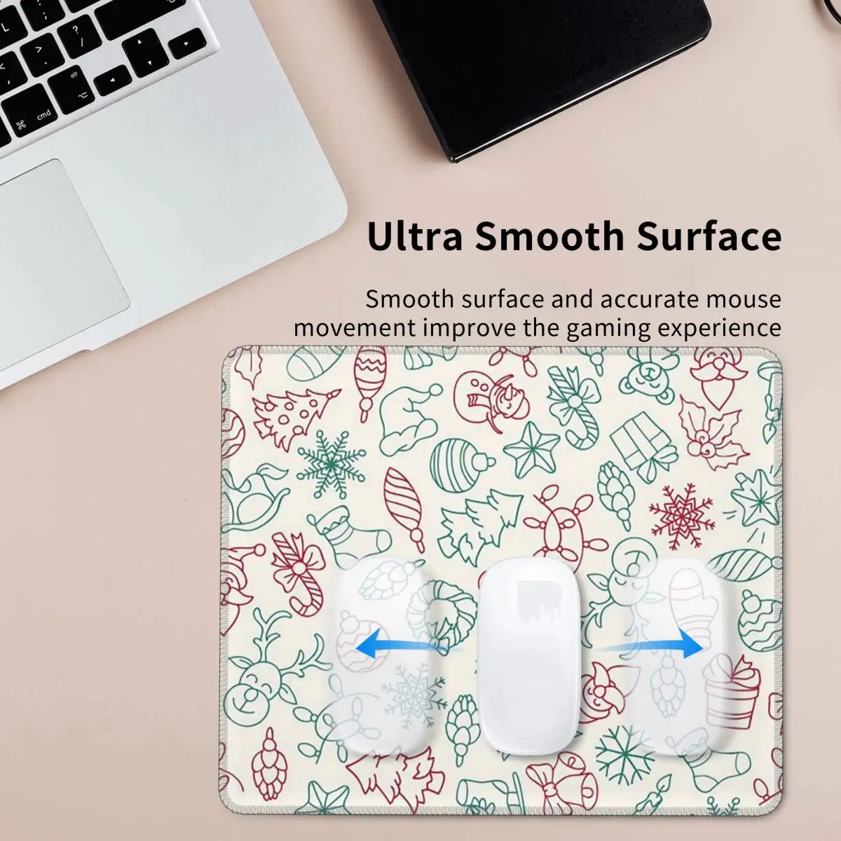 Merry Christmas & Happy Holidays! Mouse Pad Computer Keyboard Mouse Mat Gaming Laptop Desk Mat Office Accessories Table Mats