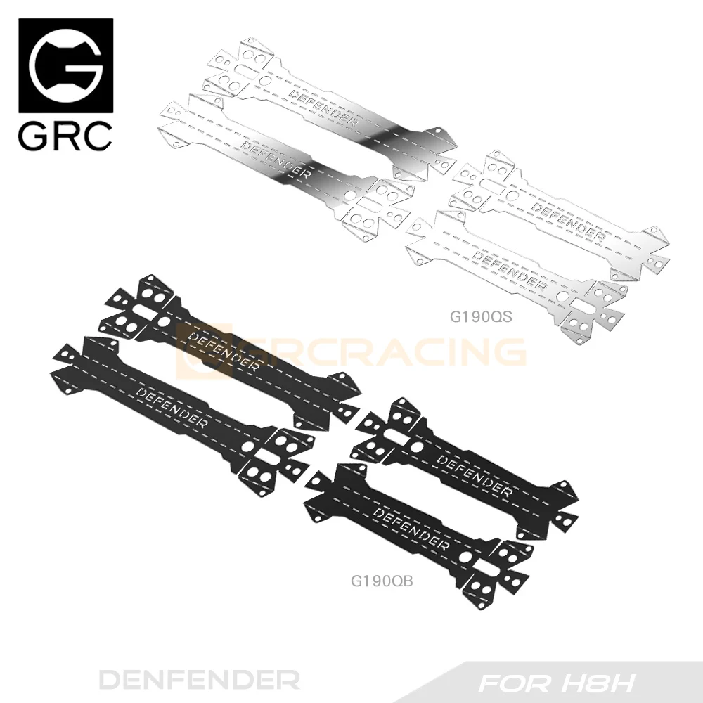 GRC 1/8 Stainless Steel Door Handle Sheets Armor Protection Metal Decoration for H8H Defender Upgrade Option Parts #G190QS/QB