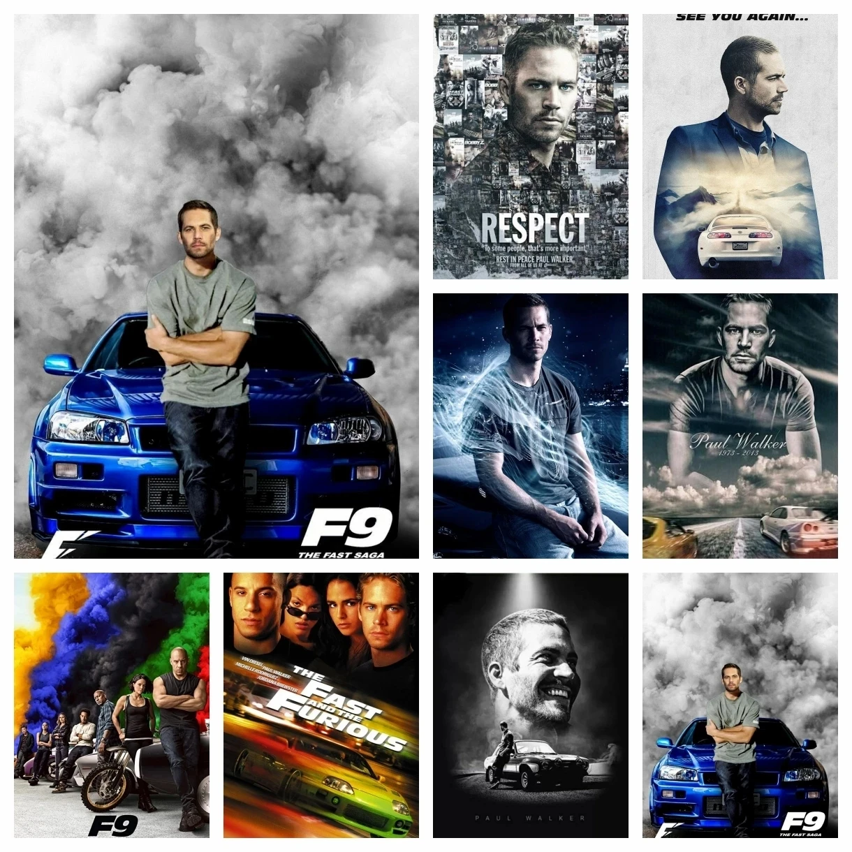 5D Diamond Painting Fast & Furious Paul Walker Full Drill Cross Stitch Kits Rhinestone Mosaic Embroidery Home Decor