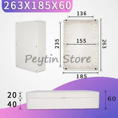 1Pc 263x185x60mm F Series ABS Plastic Waterproof Box Outdoor Waterproof Junction Box