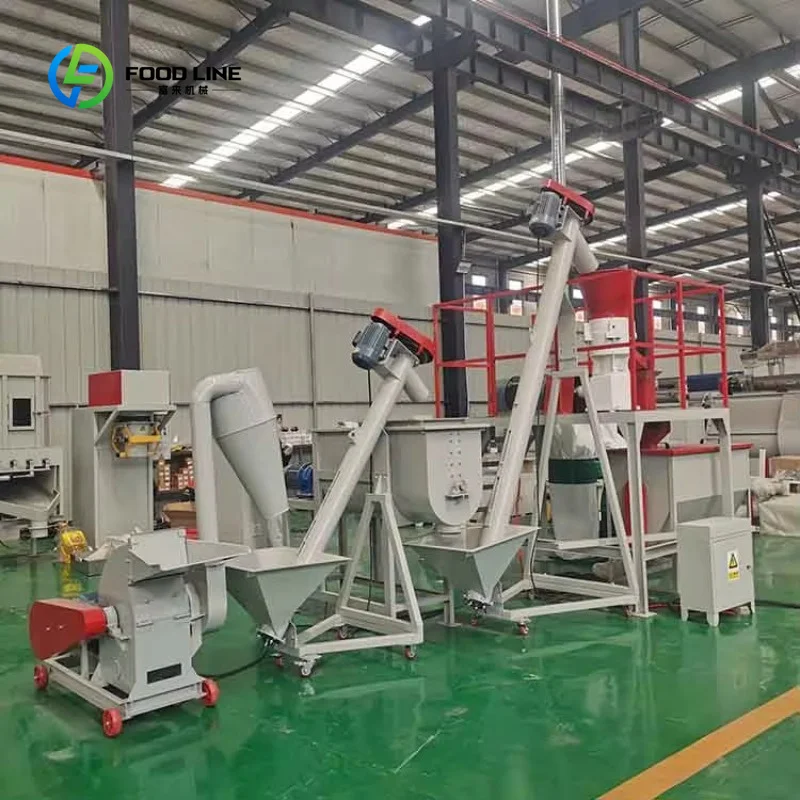 Customized 55kw Shrimp Aqua Small Feed Mill Plant for Sale 200~800kg/H Auto Poultry Chicken Fish Cattle Feed Production Line