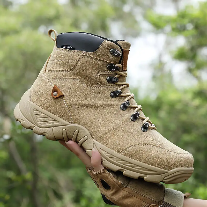 Outdoor Men High Top Desert Boots Men Durable Training Shoes Sports Climbing Ankle Boots Lace Up Casual Anti-Slip Safety Work