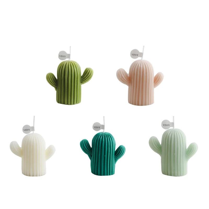 Small Cactus Scented Wax Candles Succulent Ornament for Home Bedroom Office Wedding Party Decoration