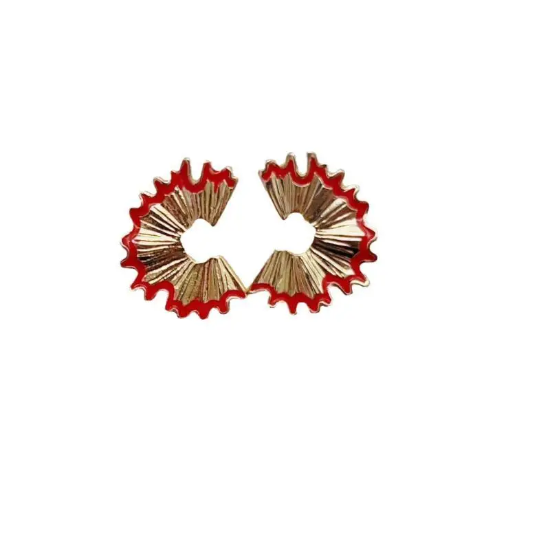 Irregular Geometry Pencil Scraps Alloy Earrings Piercing For Women Jewelry Gift Funny Punk Ear Studs - view 5