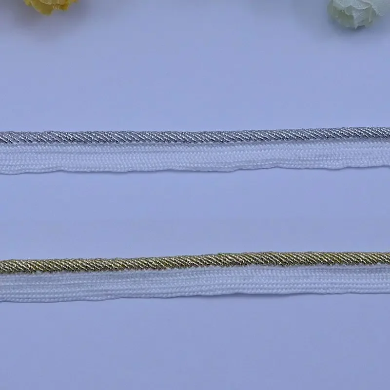 5Meters/16.4Ft Each Pack New Lace Belt Clothing Accessories DIY Crafts Dress Ribbon Double-Sided Flower White Golden Silver Moth