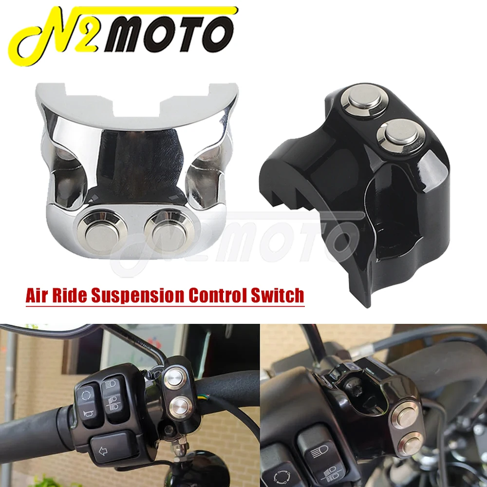 

2 Buttons Front Air Ride Switch 1" Bar Motorcycle Suspension Control Kit For Harley V-Rod Dyna Sportster Touring w/ AERO Systems