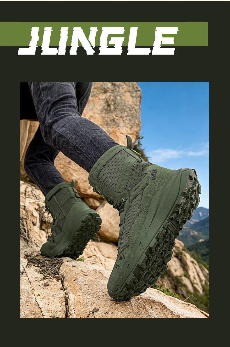 Neue taktische Stiefel für Herren, atmungsaktiv, wasserdicht, ultraleicht, für den Außenbereich, für Herren, Armee-Stiefel, schnelle Reaktion, Schnürung, Sicherheitsarbeit – Detail 30