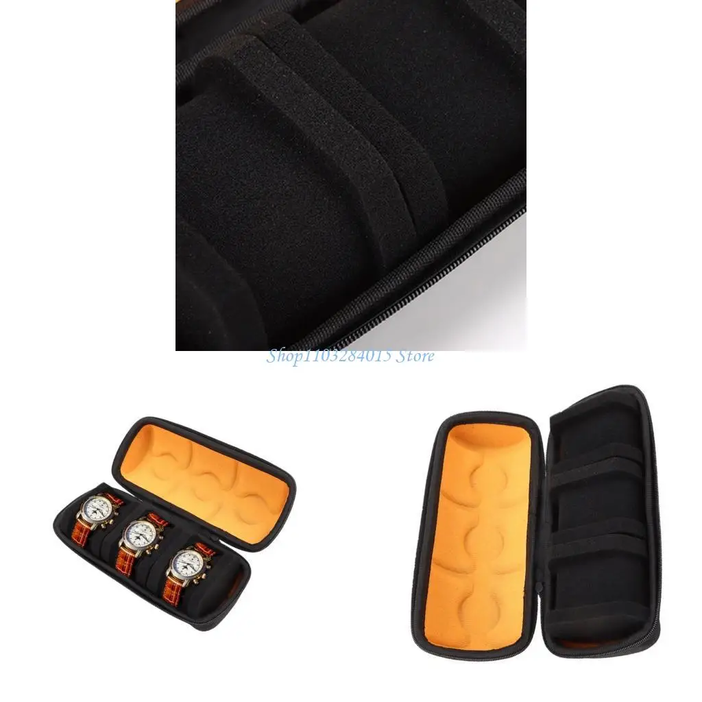 R6ff Portable Watch Storage Case Penyelenggara Aman Ritsleting Untuk Perhiasan Smartwatches