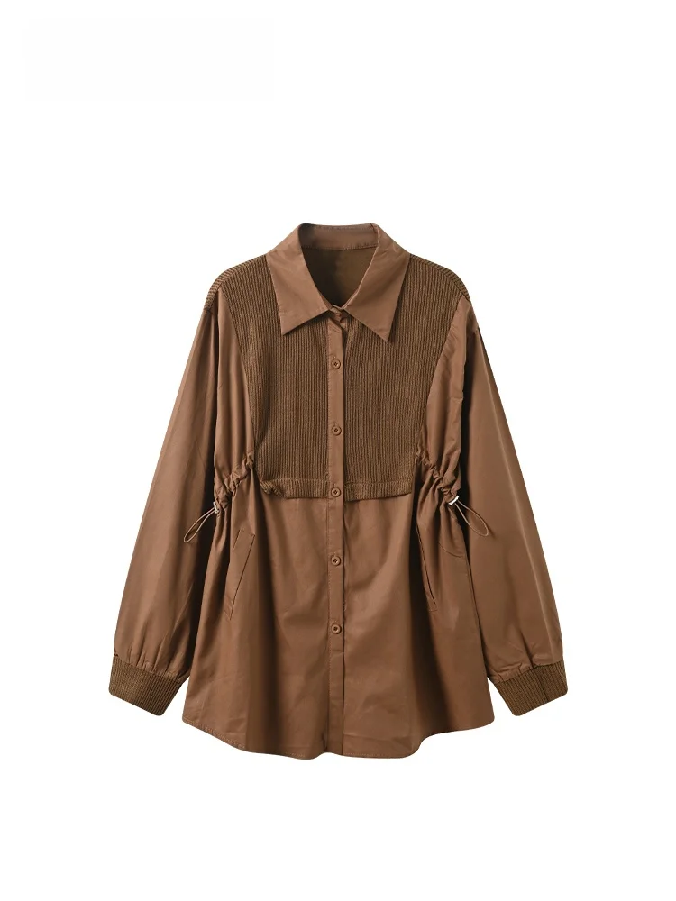 

Cara CLUB plus Size Neck Long Sleeve Shirt Women Early Spring New Style Loose Fit Ageless Top for plus Size Women