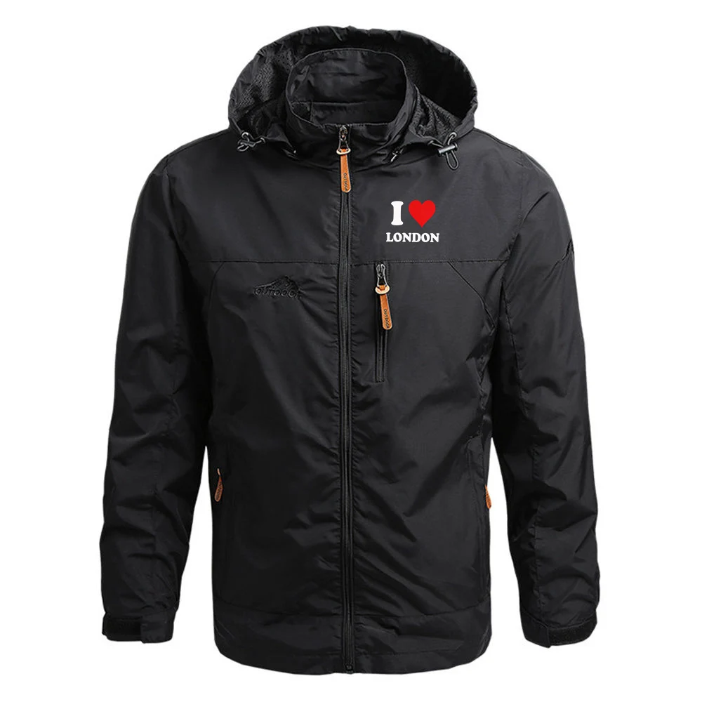 I love London. La chaqueta cortavientos de cuatro colores para hombre en tonos oscuros es adecuada para primavera y otoño.