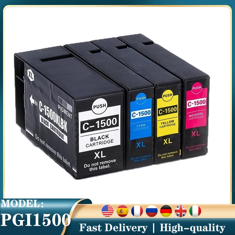 PGI1500 XL BK C M Y Compatible Ink Cartridge for CANON 1500 MAXIFY MB-2050 2150 2300 2350 2355 2356 2357 2750 2000 2354 Printer