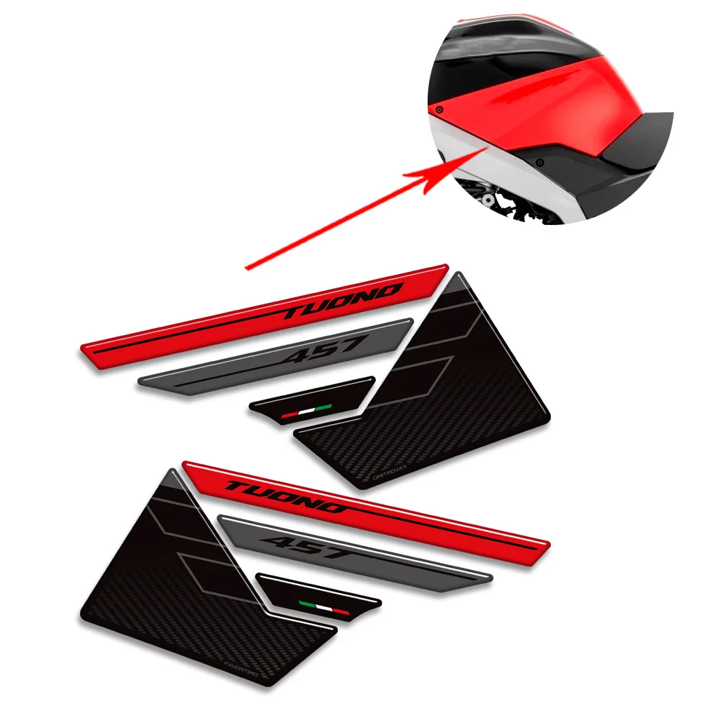 Moto Rilievo Del Carro Armato 3D Tappo Della Bici Manopole Gas Carburante Kit Ginocchio Adesivi Per Aprilia Tuono 457 Rilievo Del Carro Armato Decalcomanie di Protezione 2025 2026