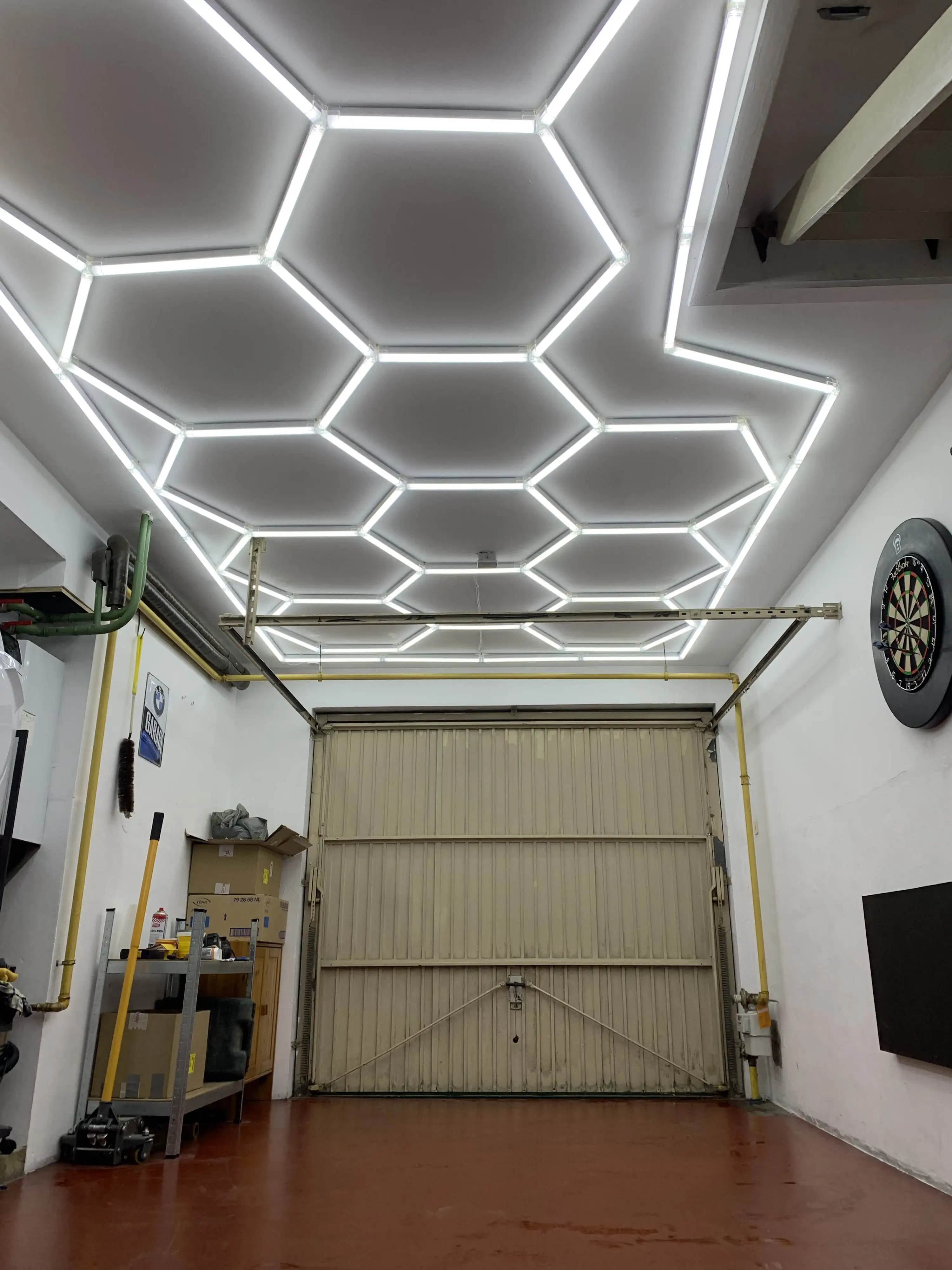 

Customization 100-220V 6500K Hexagon LED Light Honeycomb Garage Ceiling Light Car Detailing Workshop Carwash Light