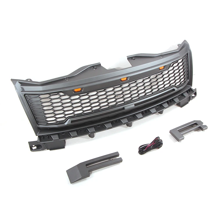 Front Grille Matte Black  LED Raptor Style Fit For 2007-2010 Ford Edge