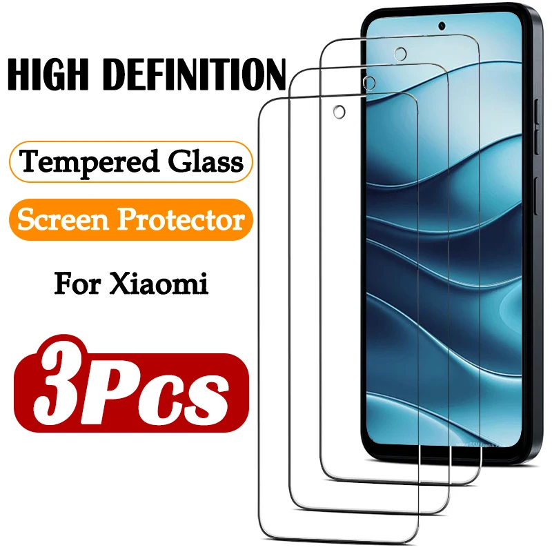 3Piece Tempered Glass for Xiaomi Redmi Note 14 13 12 11 10 9 Pro Screen Protector for Redmi Note 12s 11s 10s 9s Protective Film