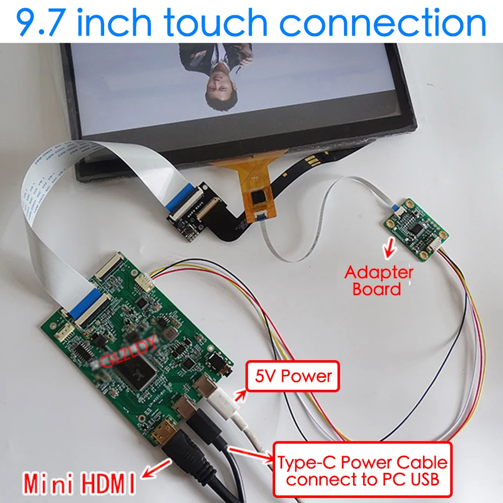 9.7/10.1/13.3/14/15/15.6/17.3 inch USB capacitive touch screen for 4K LCD portable display 10-point touch DIY laptop Monitor