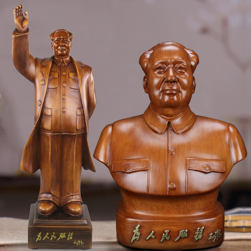 Delicate Living Room Bust Great Man Chairman Mao Statue Decoration Bronze Head Home Office Figurines Send Gifts To Customers