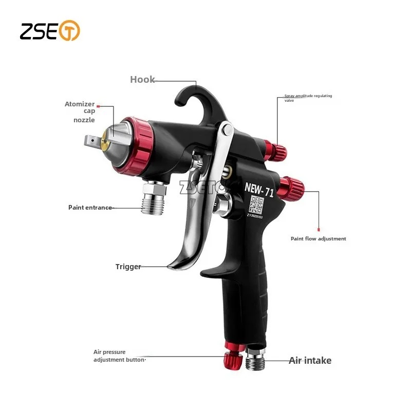 Airless spraying equipment W-101 spray gun paint W-77 spray painting tool W-71 furniture automotive topcoat pneumatic spray gun